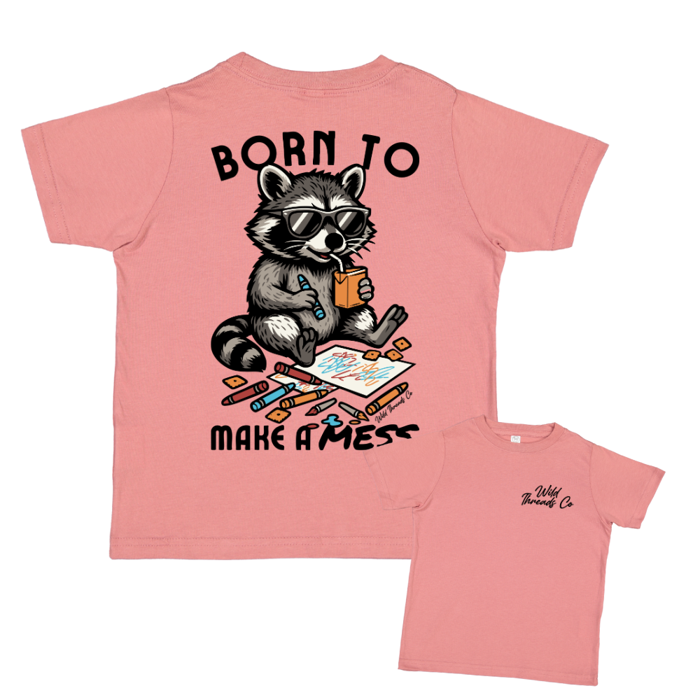 Born To Make A Mess Tee: Natural / L (14/16)