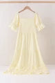 Cream smocked mom tiered dress