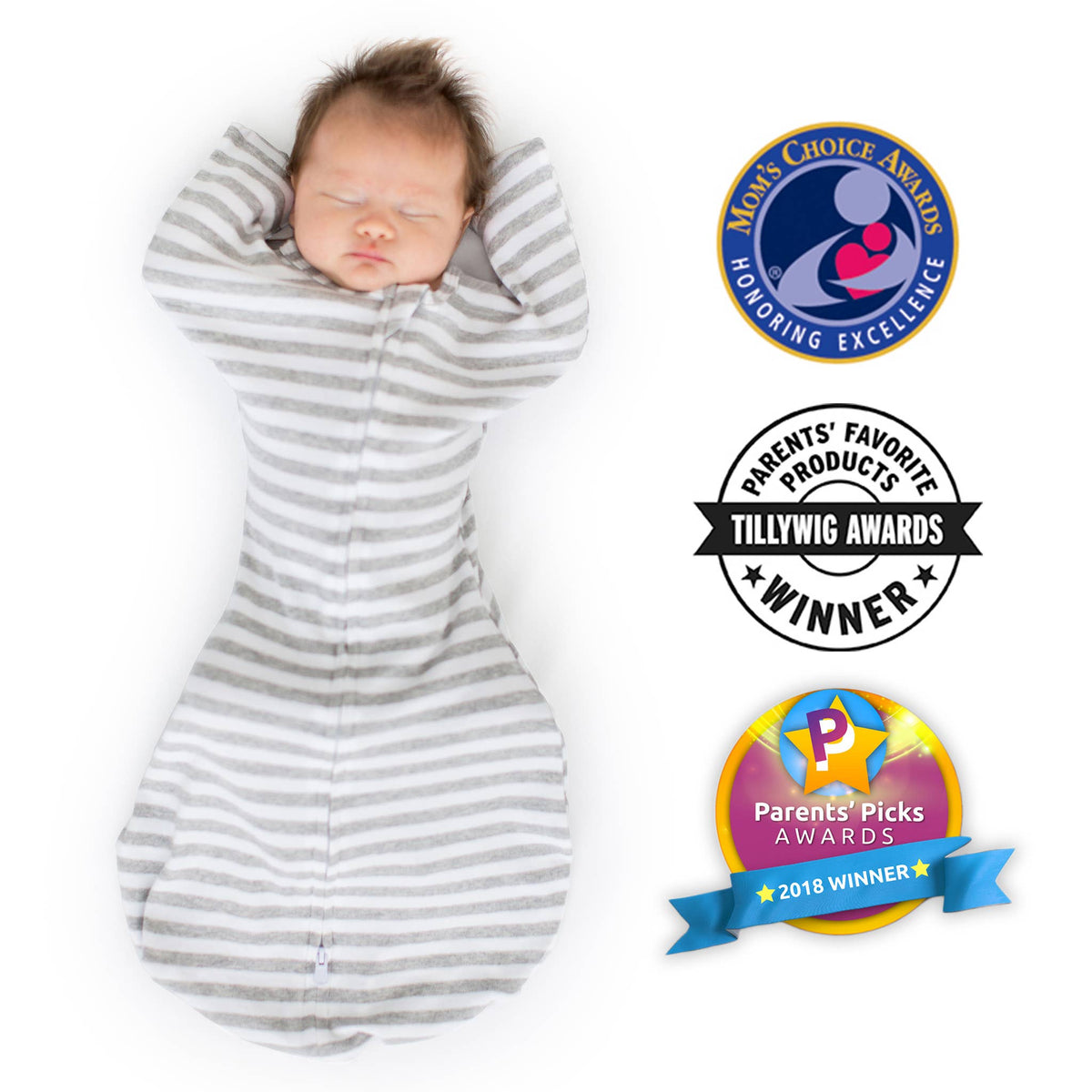 Transitional Swaddle Sack, Heathered Stripes