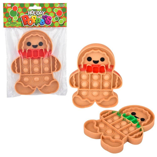 GINGERBREAD MAN GLITTER BUBBLE POPPES 6" LLB Christmas
