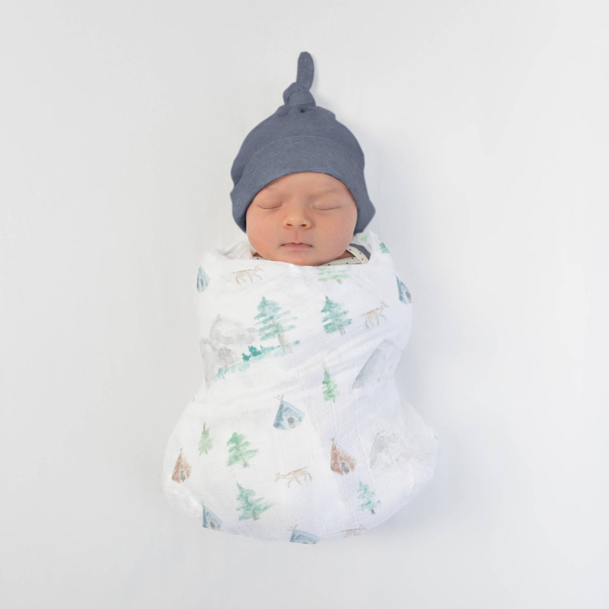 Muslin Swaddles, Set of 3, Watercolor Mountains & Trees