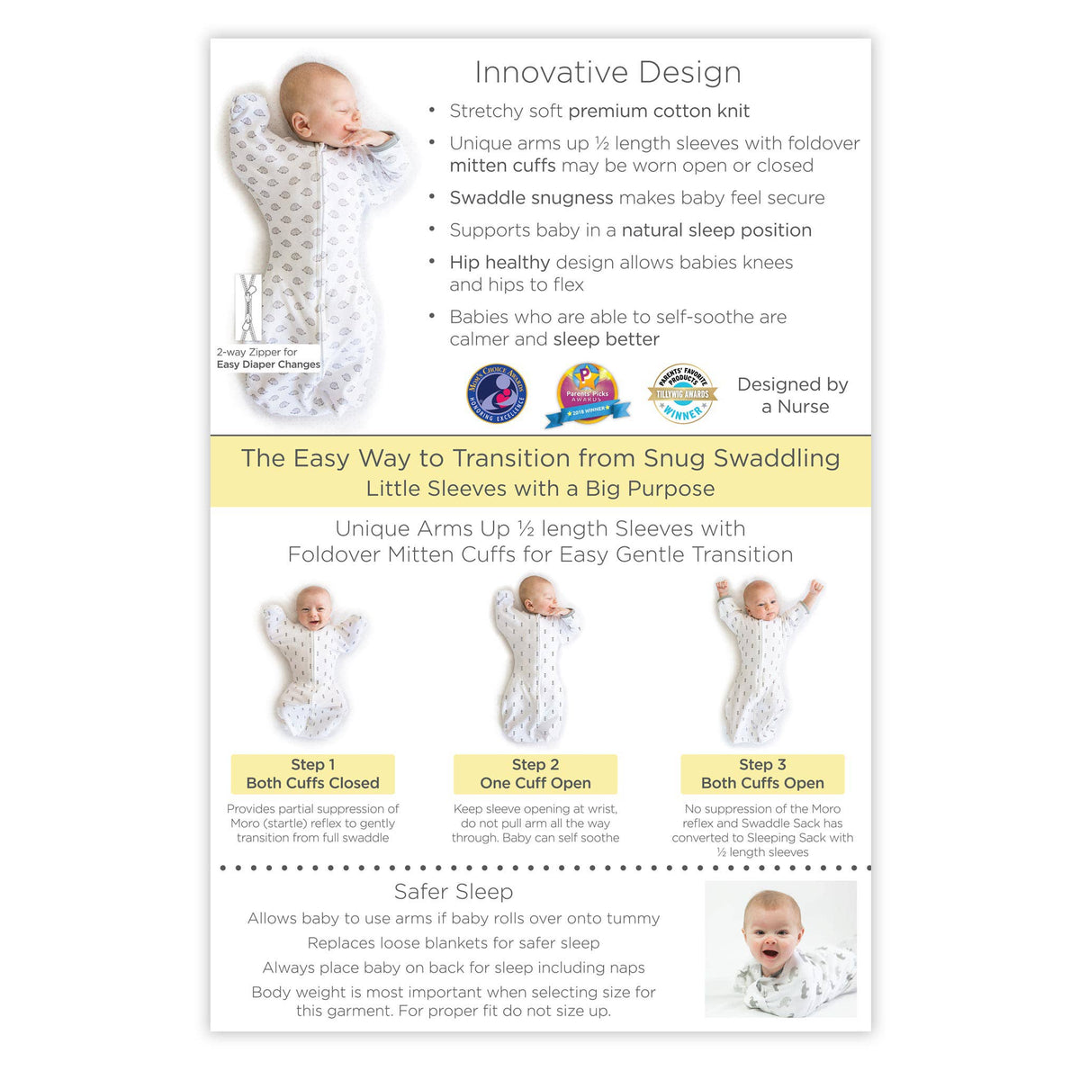 Transitional Swaddle Sack, Heathered Stripes