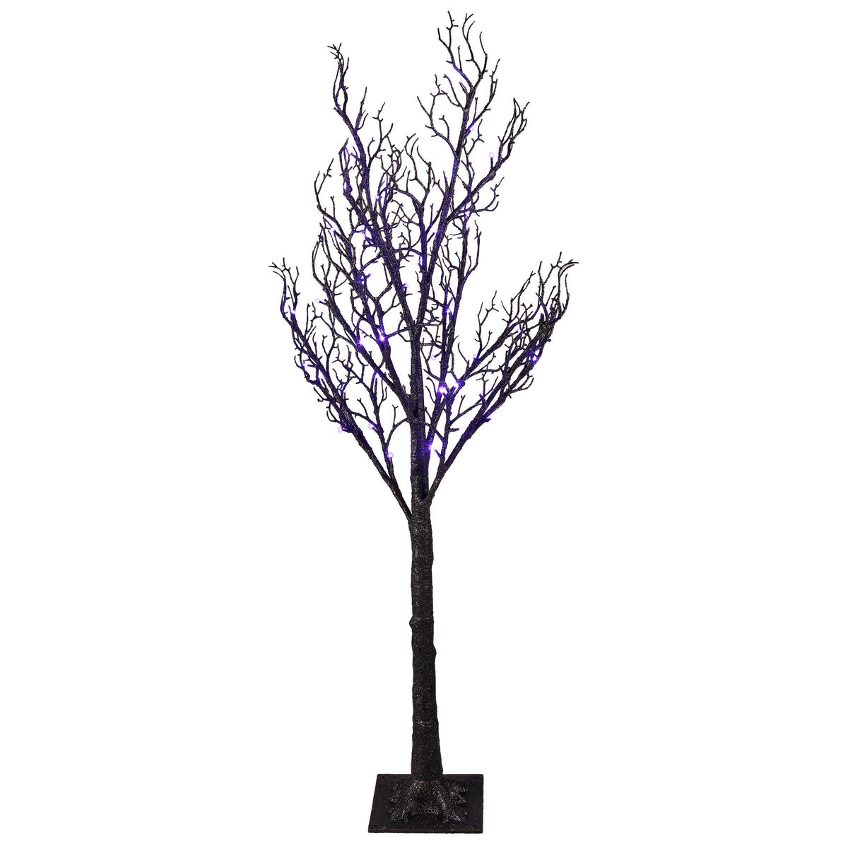 Medium Lighted Black Glitter Tree