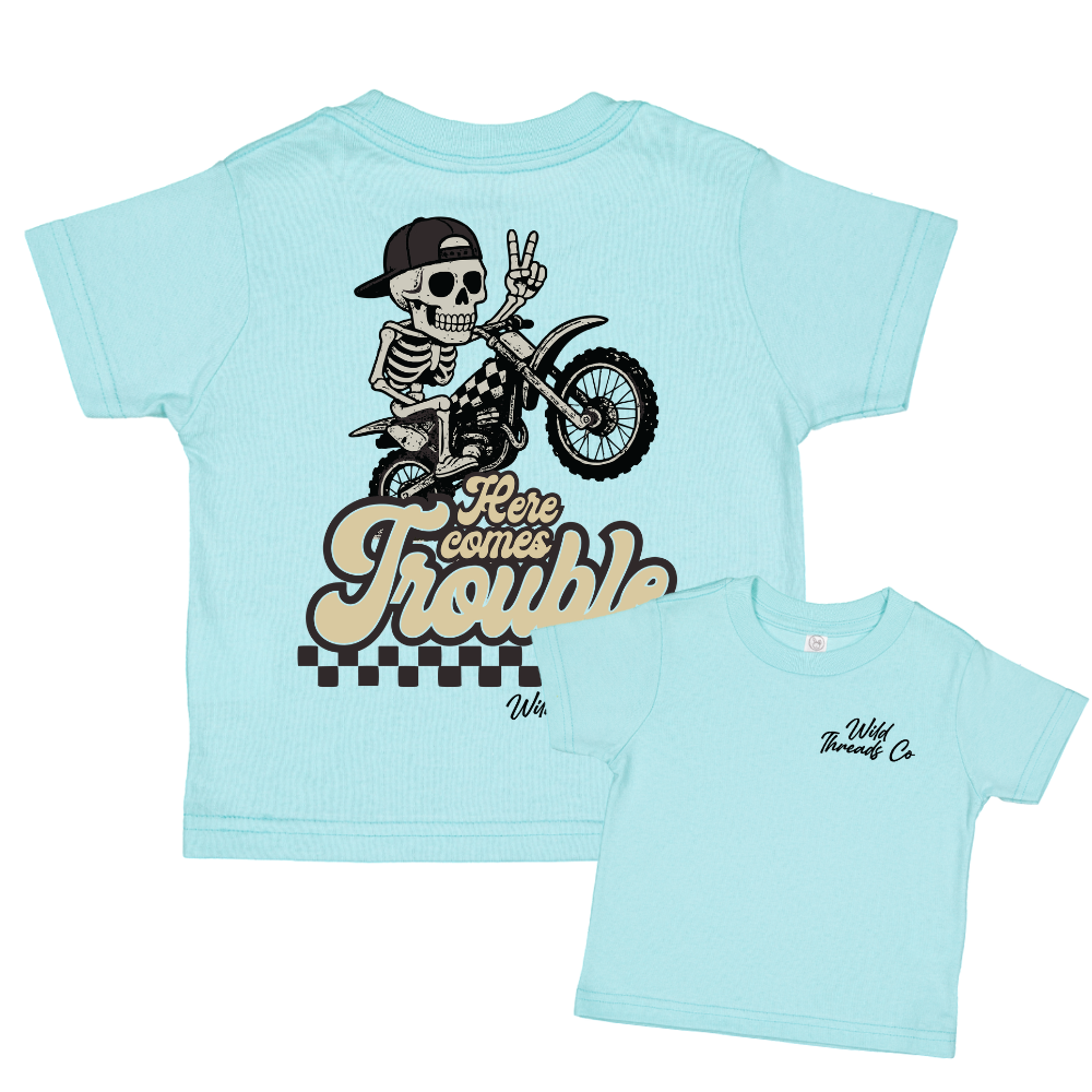 Here Comes Trouble Tee: Chill / 5/6
