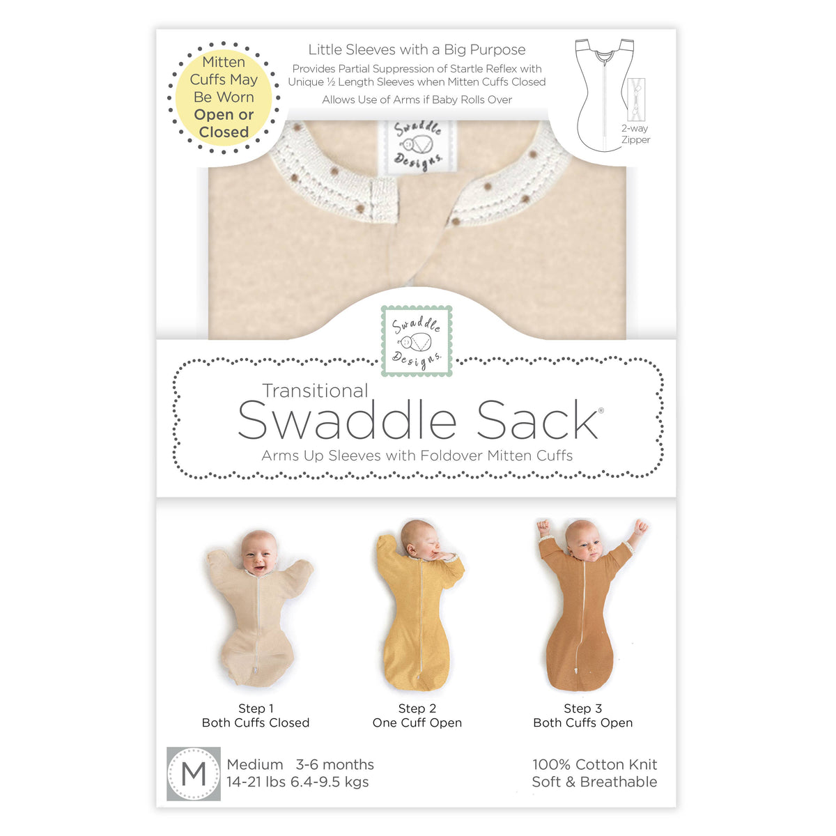 Transitional Swaddle Sack, Heathered Oatmeal