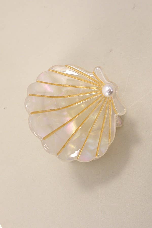 BEACH OCEAN CELLULOSE SEASHELL HAIR CLAW CLIPS | 40H782: Mint