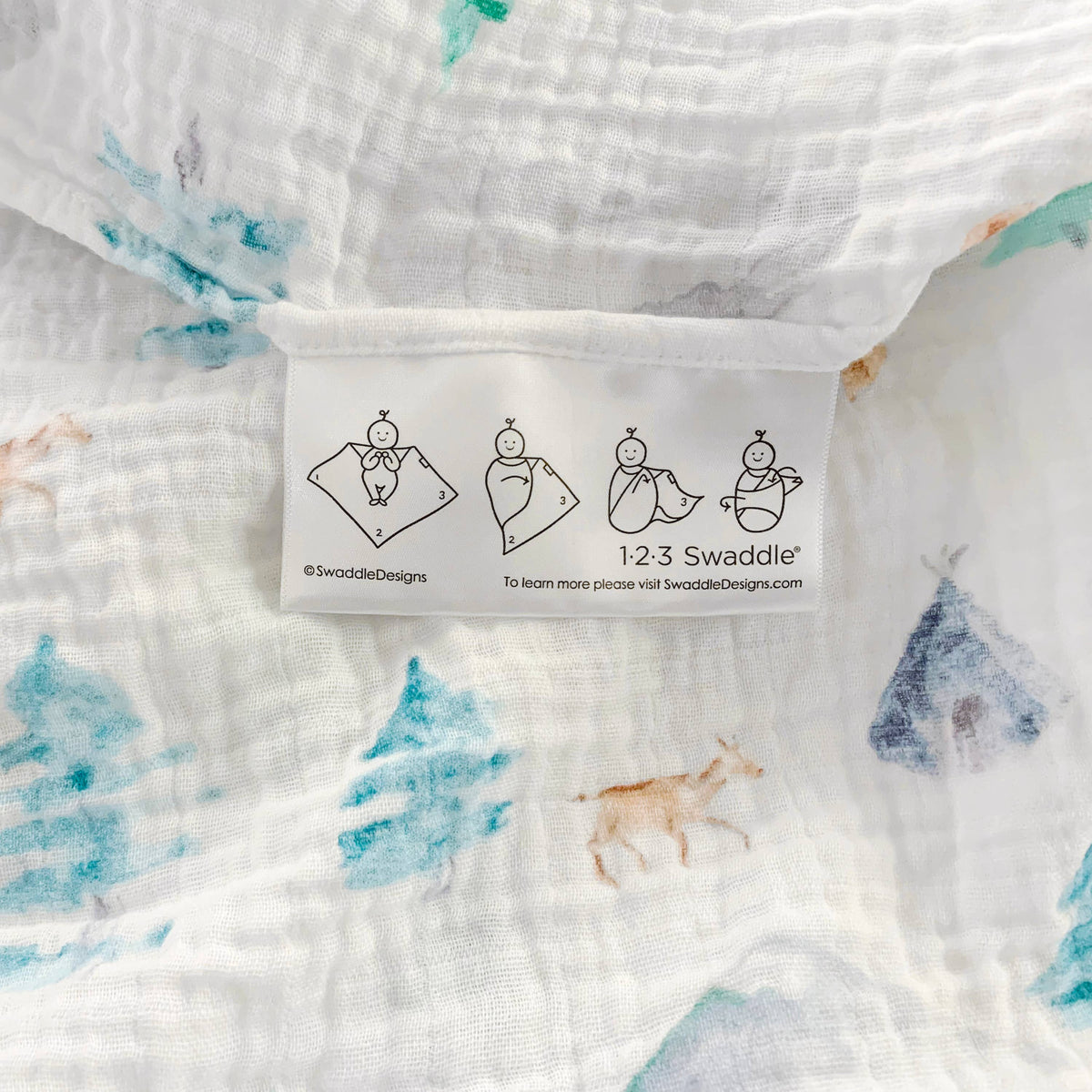 Muslin Swaddles, Set of 3, Watercolor Mountains & Trees