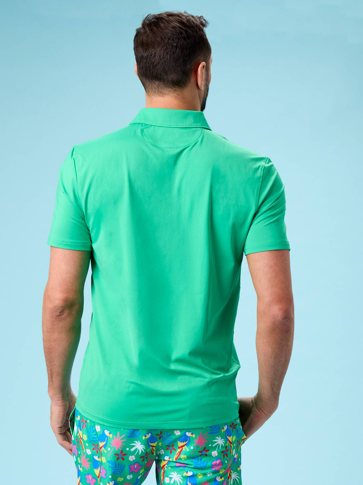 Men's Bright Green Knit Short Sleeve Performance Polo: Green / Men's XL