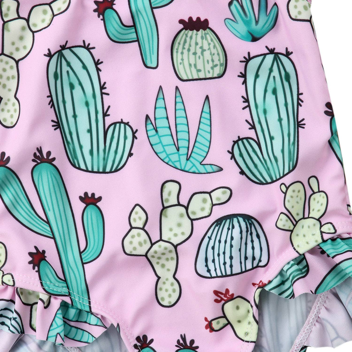 Cactus One-Piece Baby Girl Swimsuit & Headband: 3-6 Months