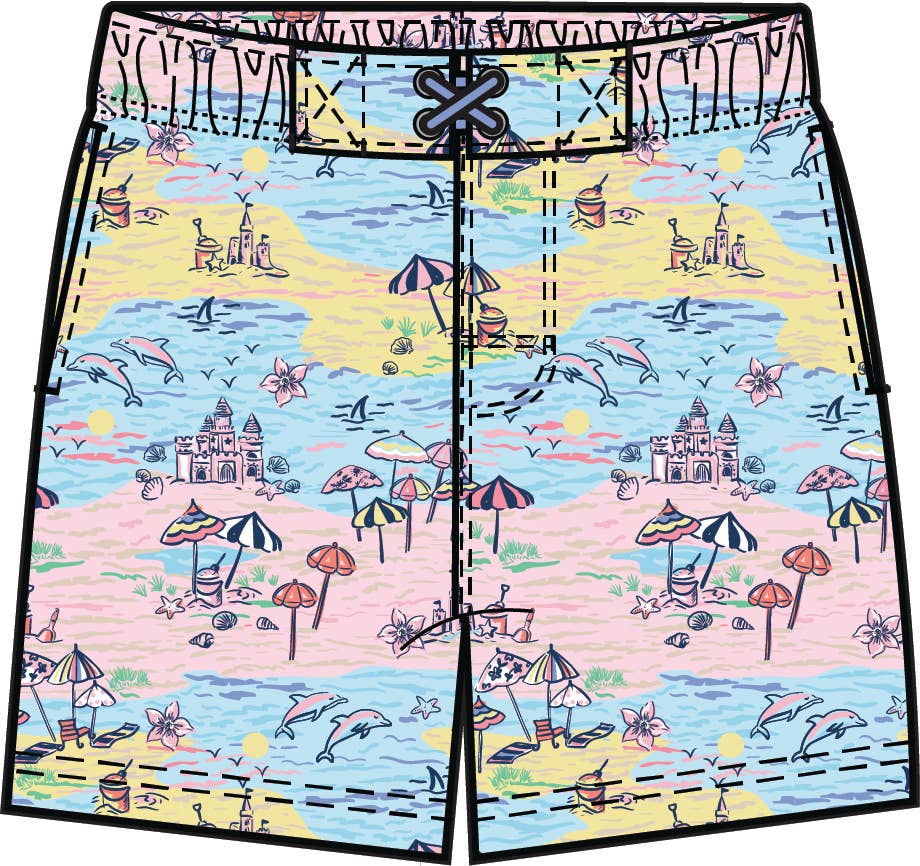 Men's Beach Day Performance Hybrid Swim Trunks: Multi-Color / Men's M