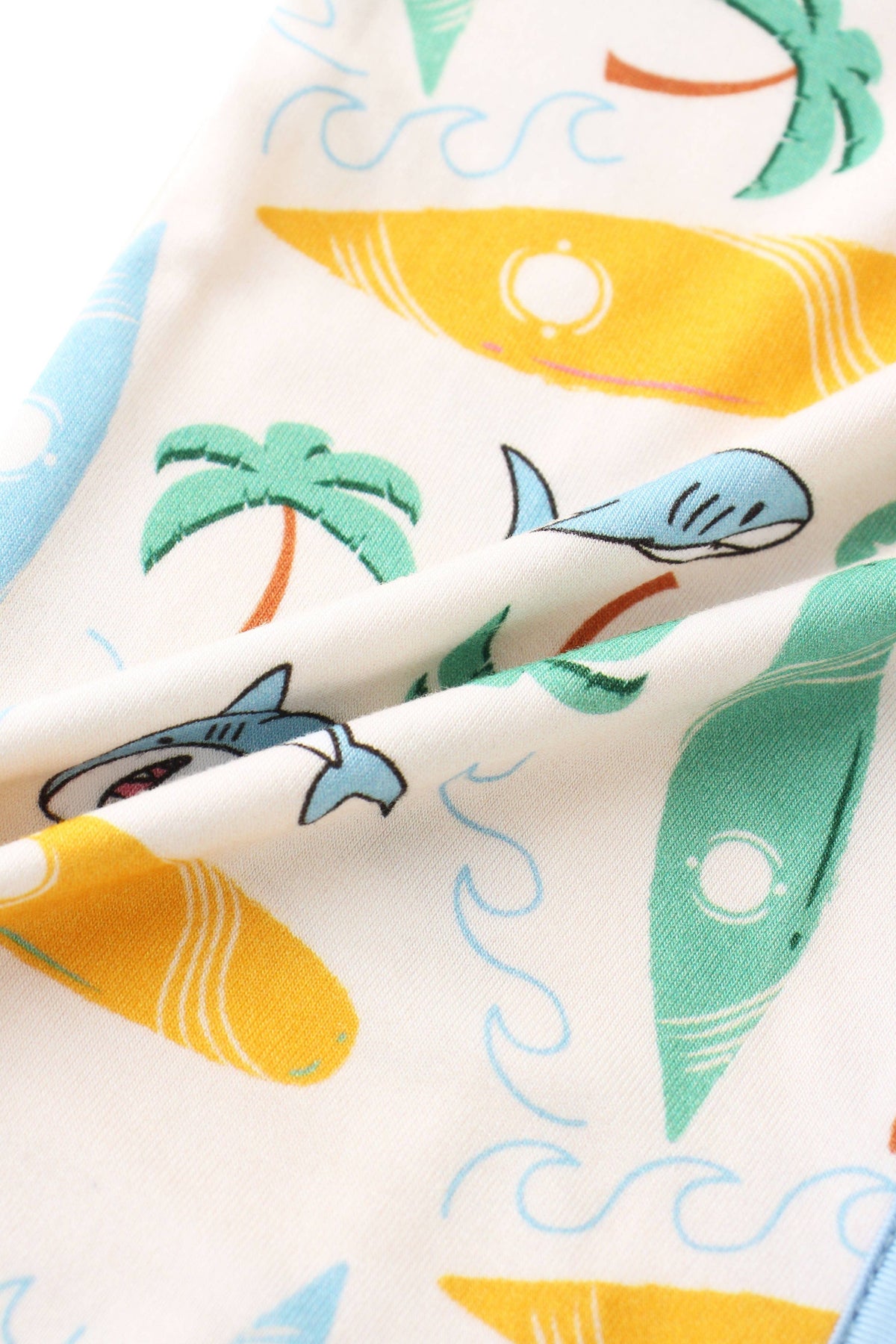Posh TOT Surf's Up Bamboo Baby Convertible Zippy Romper: 12-18M