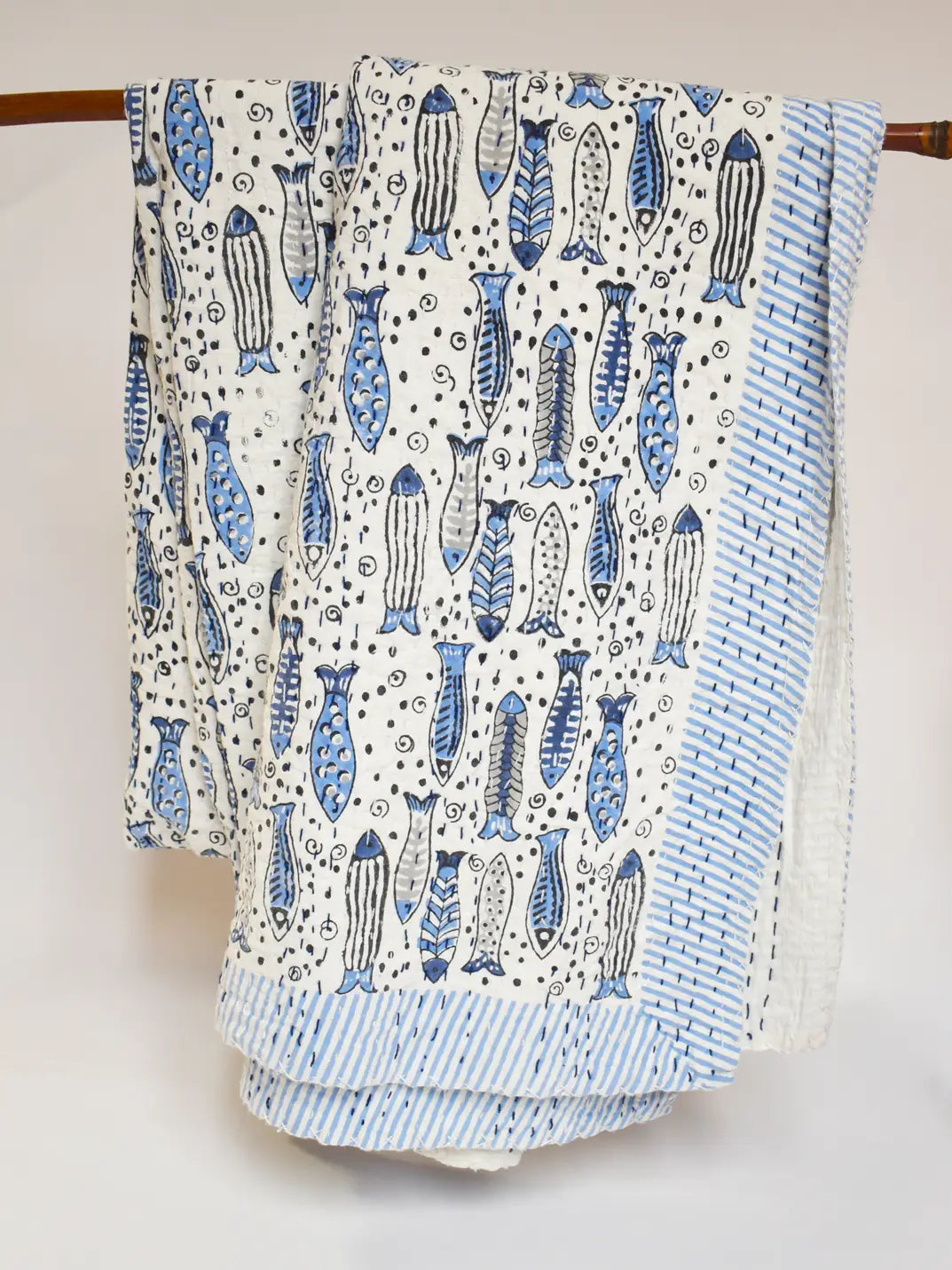 Block Printed Kantha Blanket