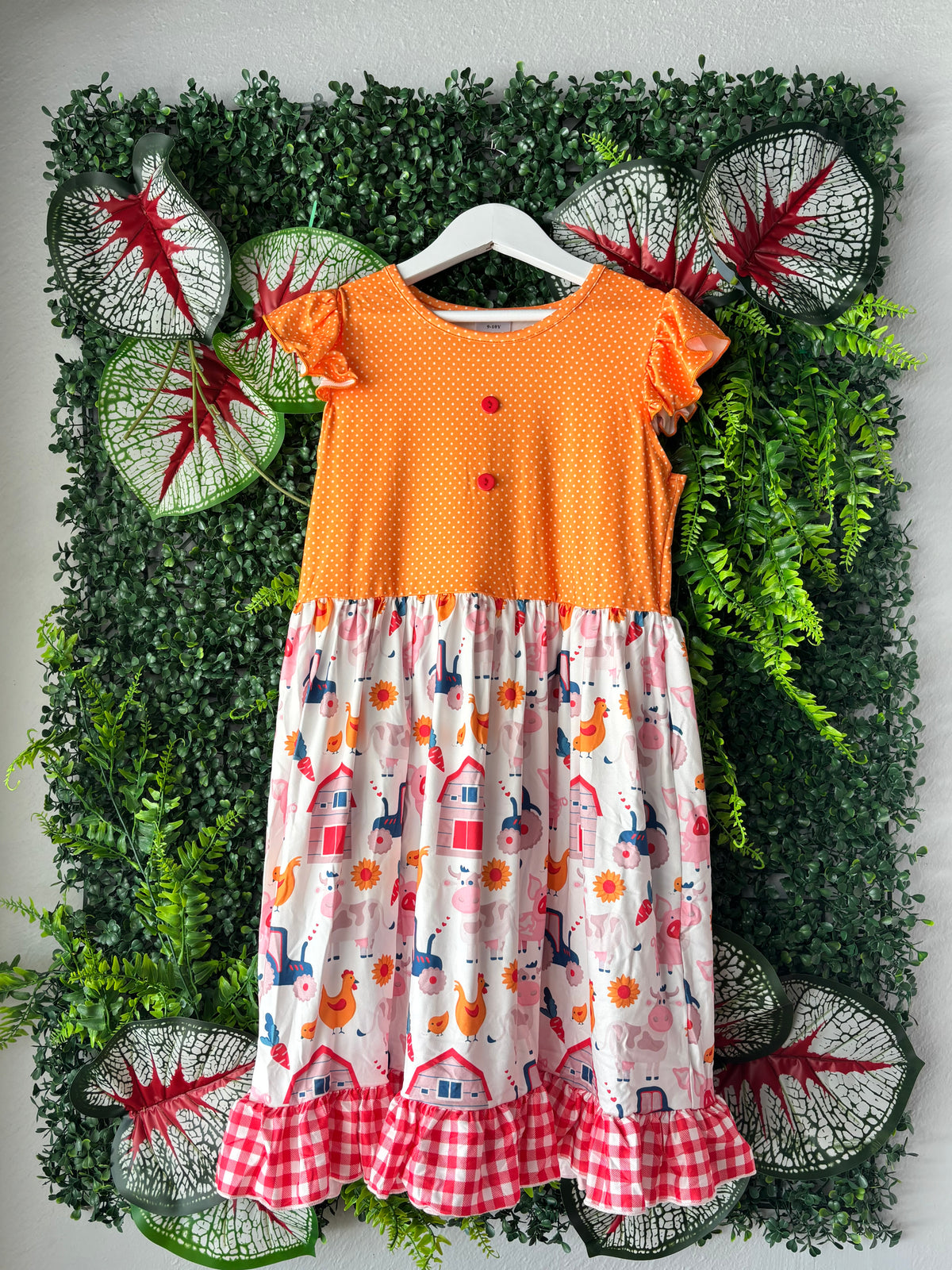 Down on the Farm Dress: 9-10 years old