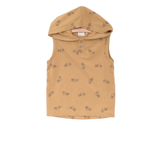 Henley Hooded Tank- Bikes- Saffron