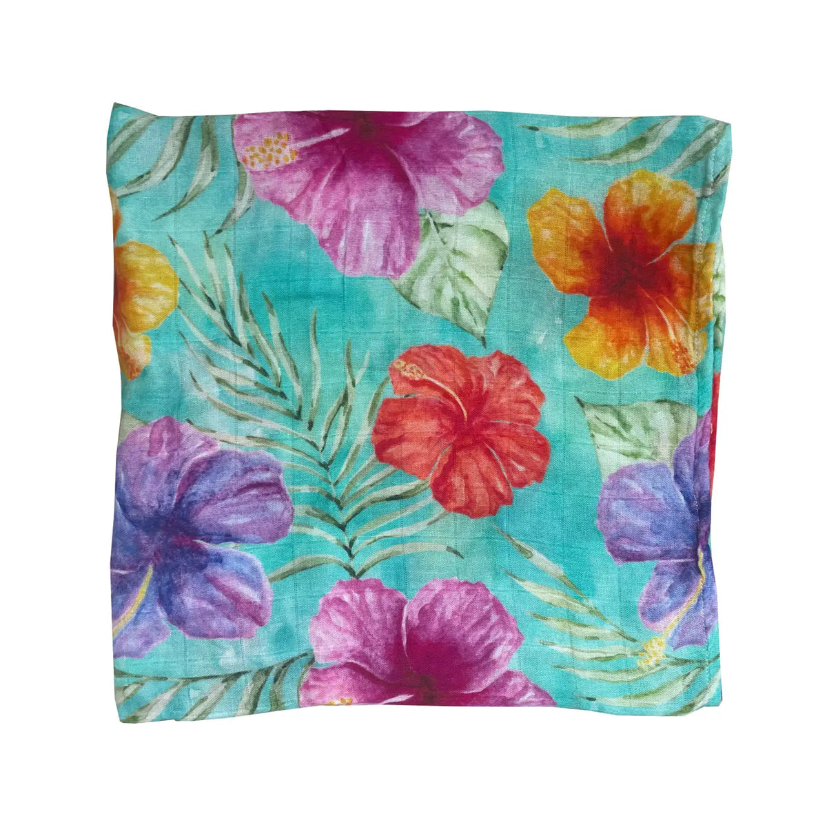 Hibiscus Bright Muslin Swaddle