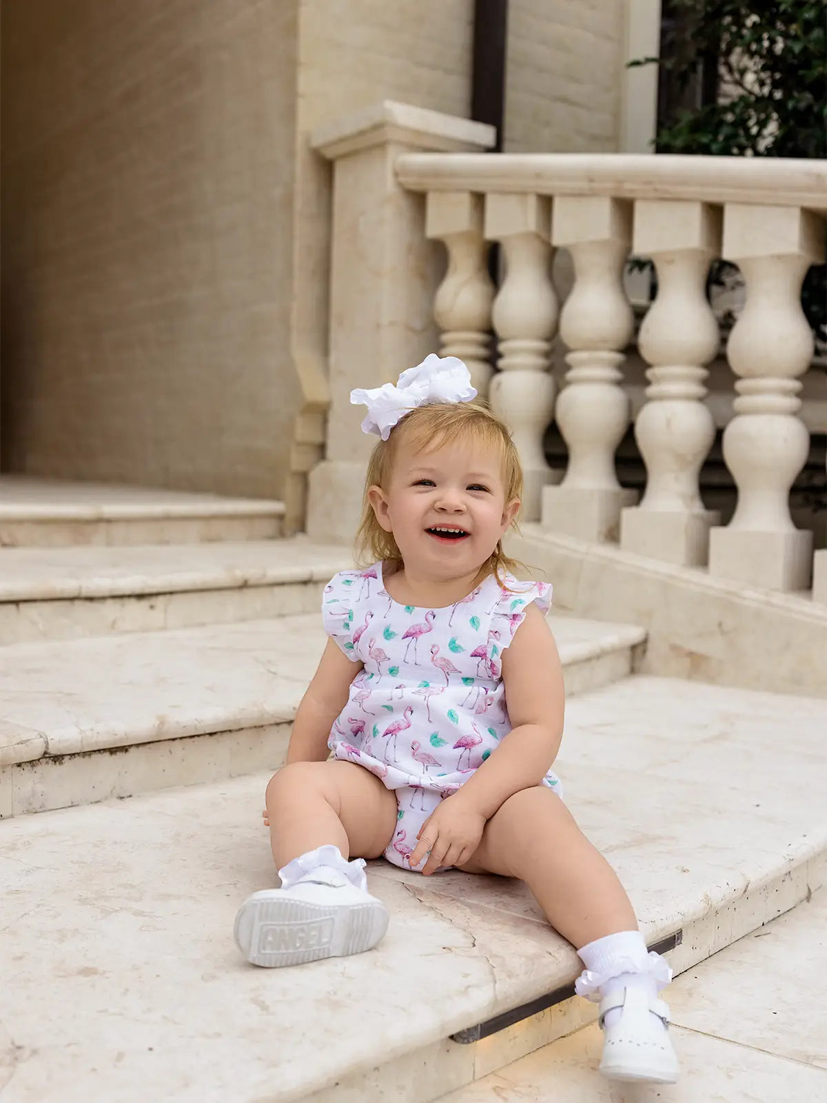 Pink Paradise Organic Muslin Bubble Romper