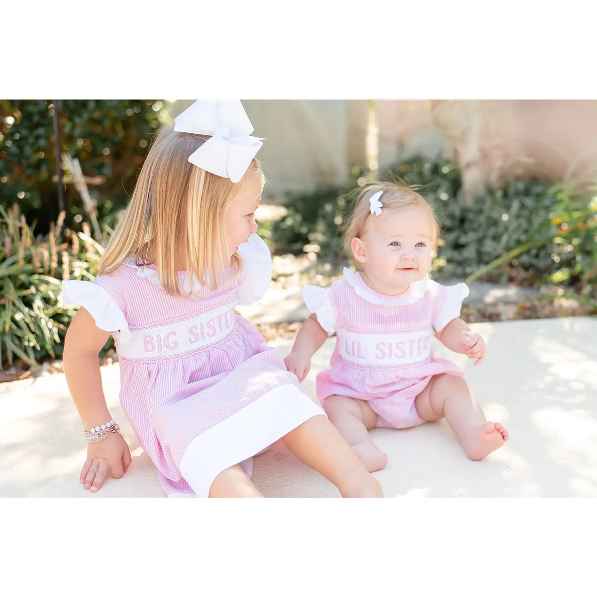 Pink Lil Sister Smocked Romper