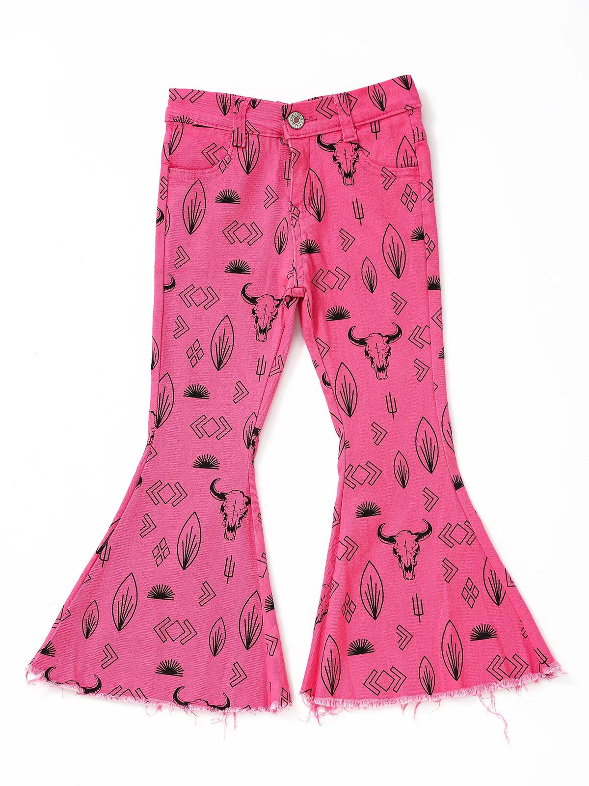 Pink Western Flare Jeans