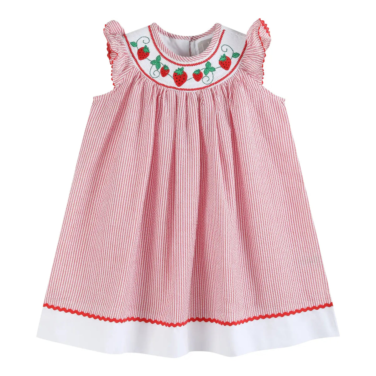 Seersucker Strawberry Smocked