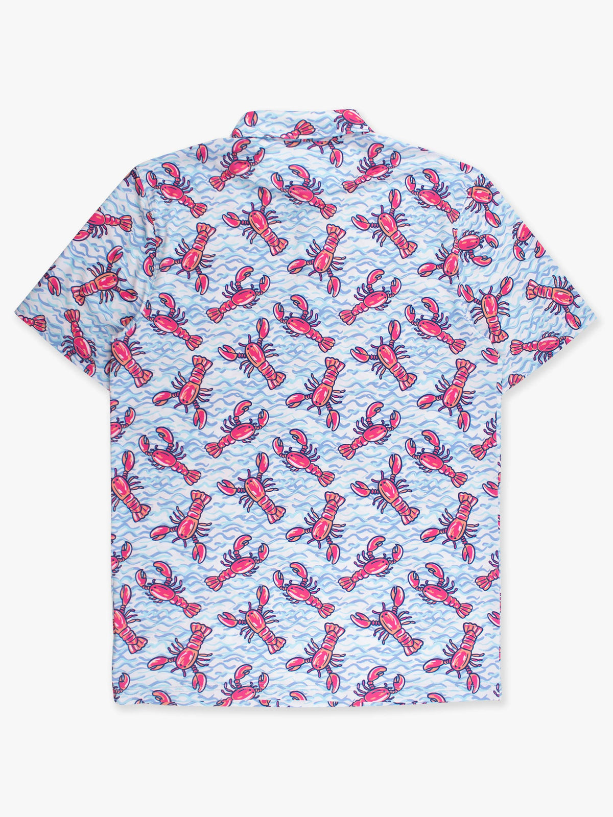 Men's Blue Lobster Lagoon Knit Short Sleeve Performance Polo: Blue / Men's XL