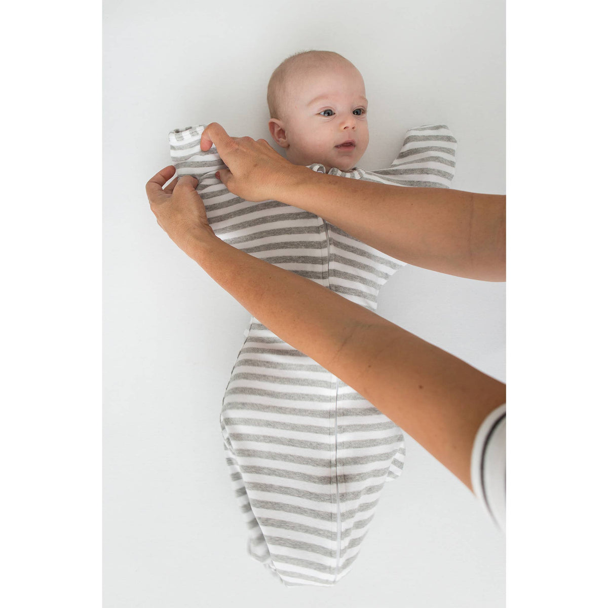 Transitional Swaddle Sack, Heathered Stripes