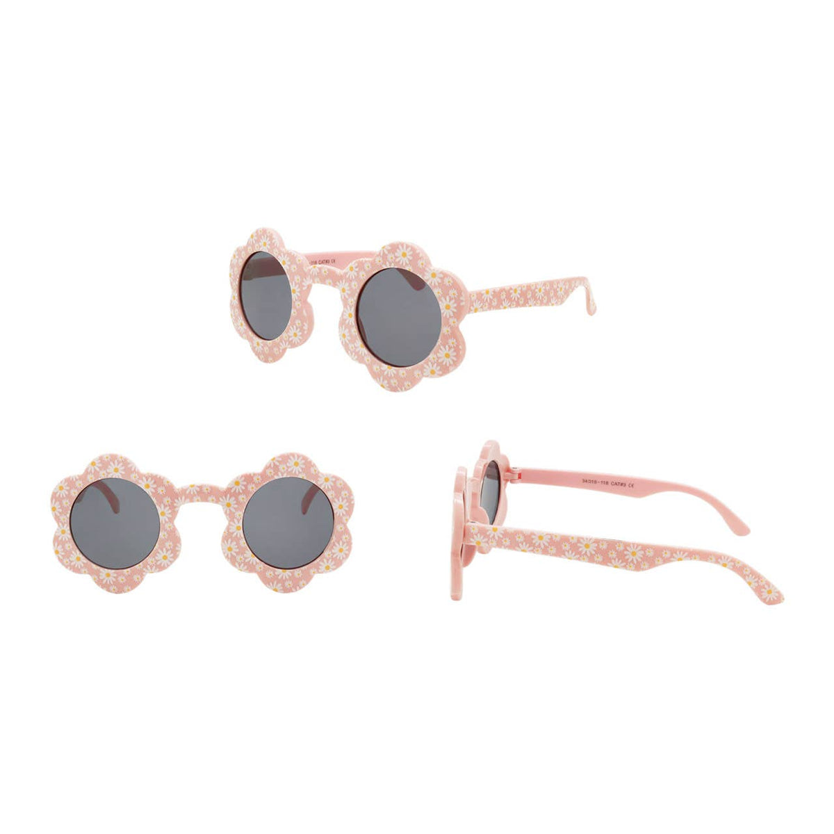 Kids Sunglasses Girls Round with Bucket Hat New Flower Cute