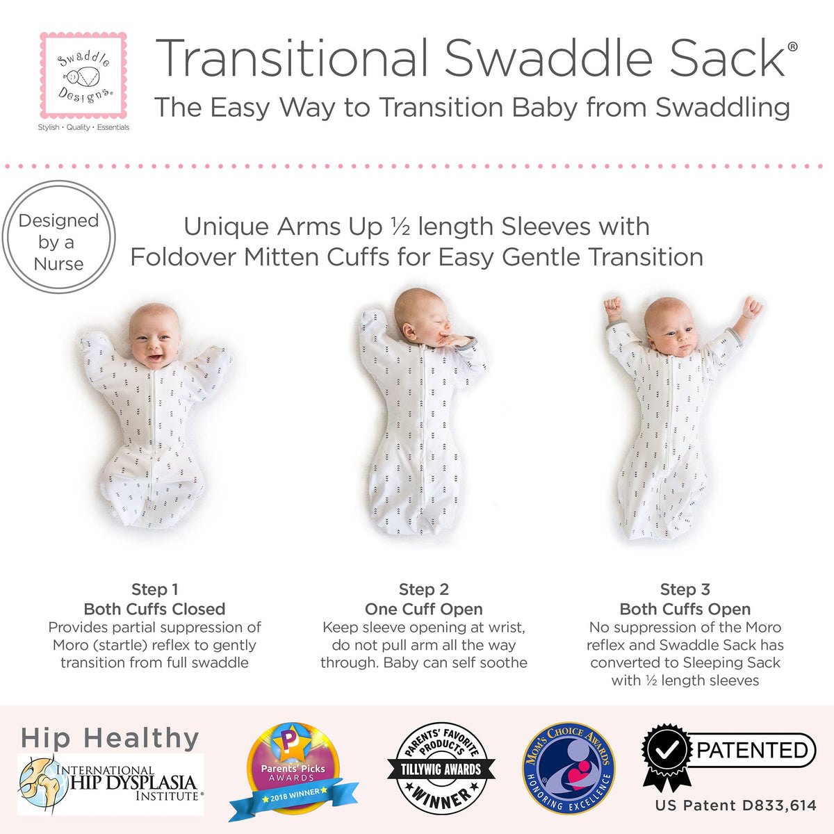 Transitional Swaddle Sack, Heathered Stripes