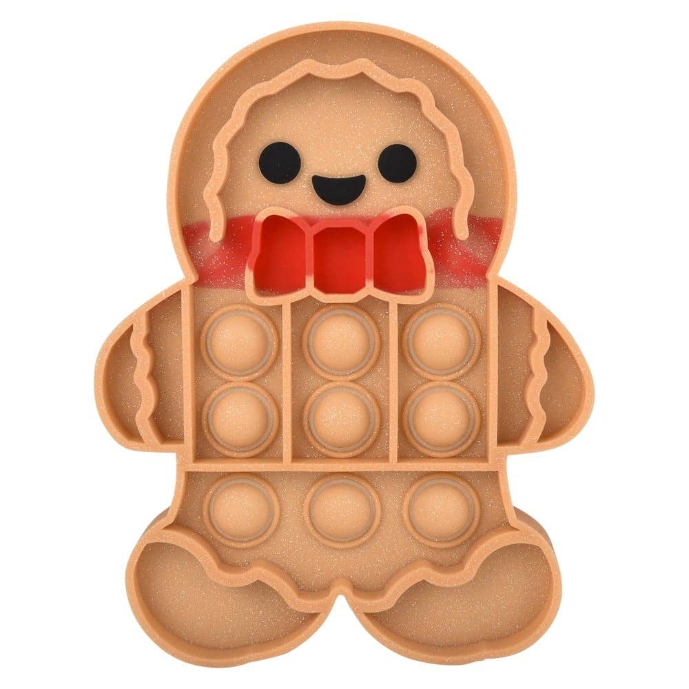 GINGERBREAD MAN GLITTER BUBBLE POPPES 6" LLB Christmas