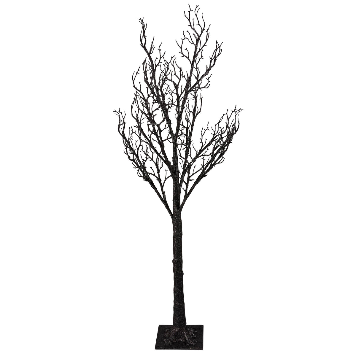 Medium Lighted Black Glitter Tree