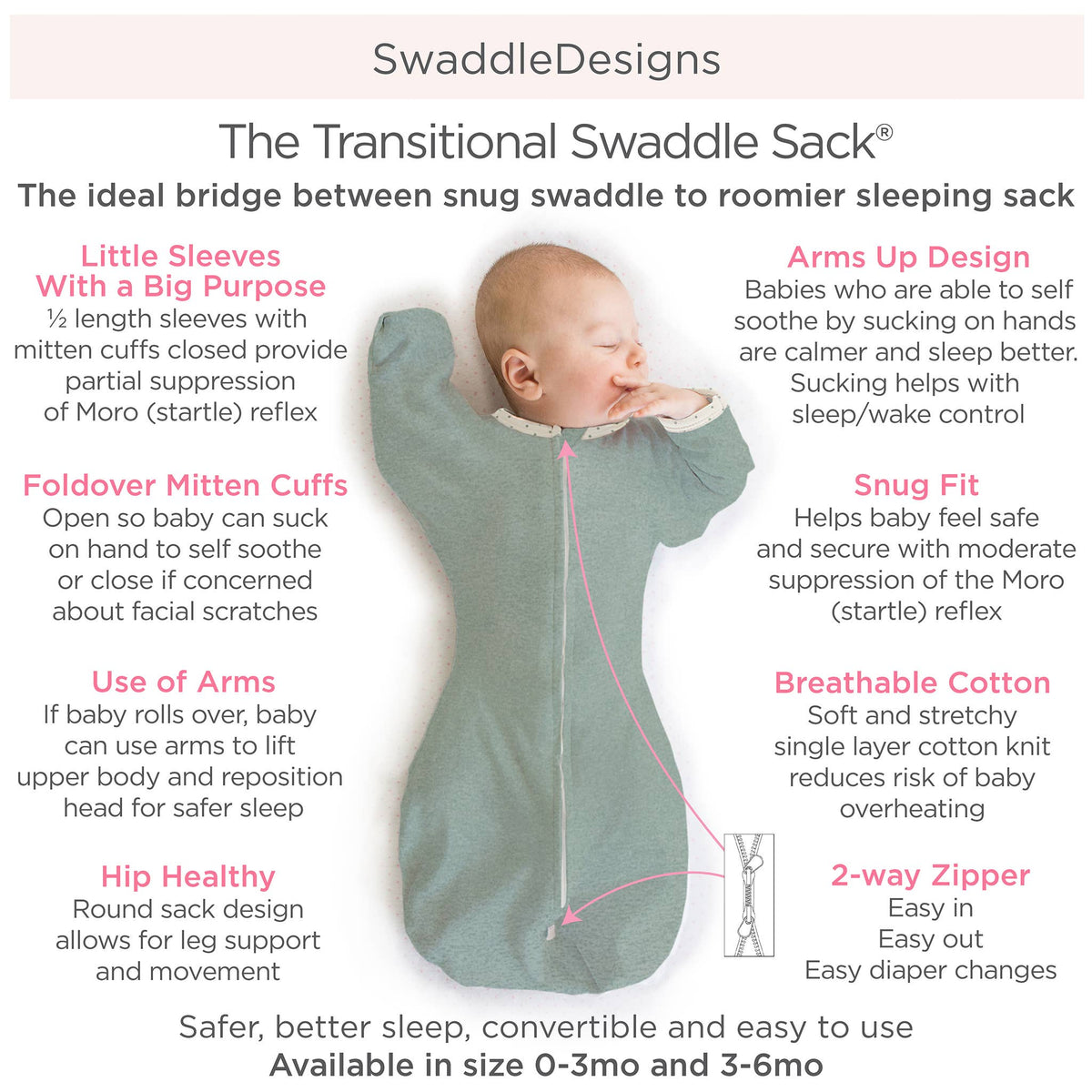 Transitional Swaddle Sack, Heathered Oatmeal