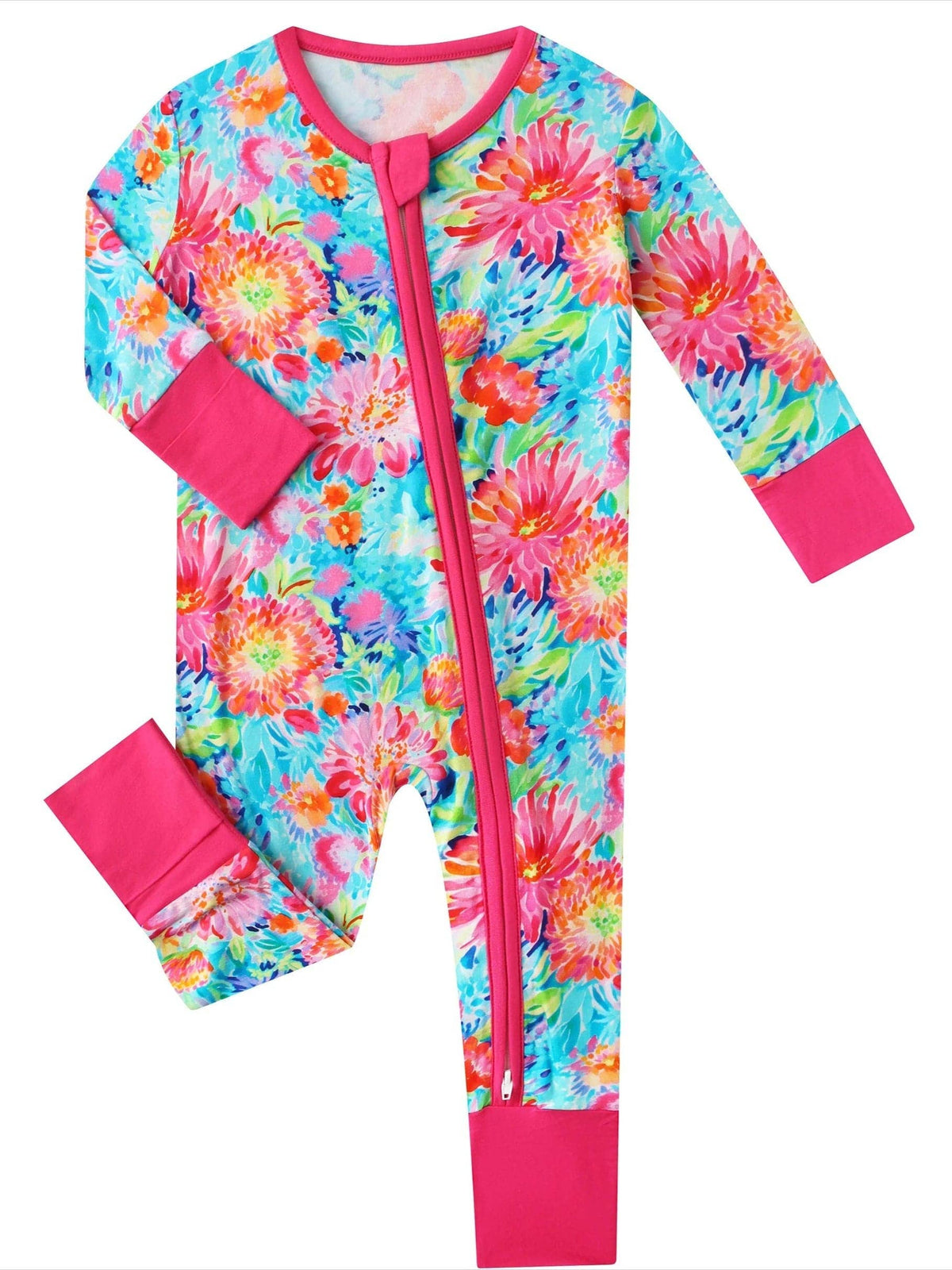 Posh TOT Coral Garden Bamboo Baby Convertible Zippy Romper: 18-24M
