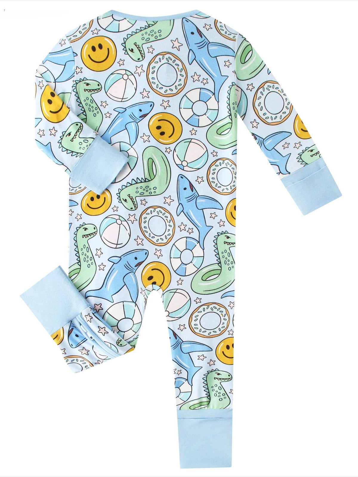 Posh TOT Pool Floats Bamboo Baby Convertible Zippy Romper: 0-3M