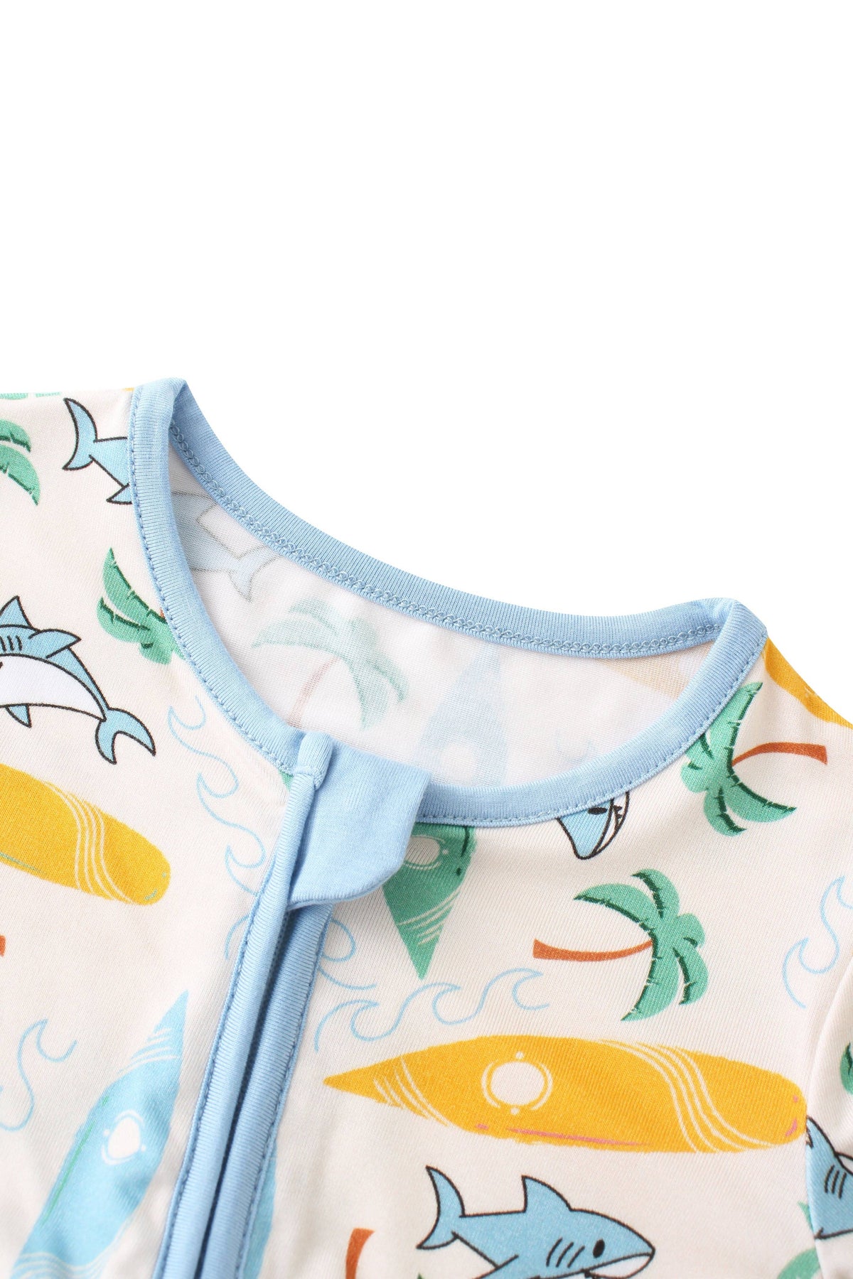 Posh TOT Surf's Up Bamboo Baby Convertible Zippy Romper: 12-18M
