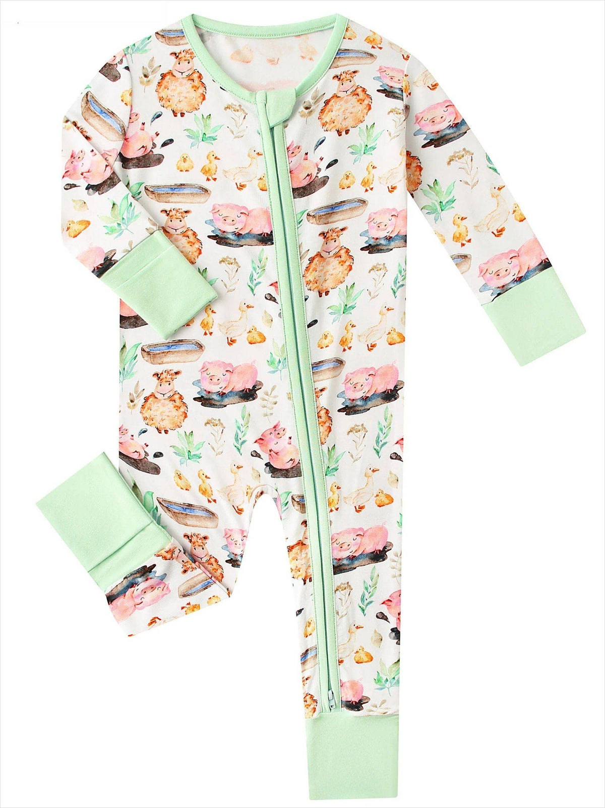 Posh TOT Farmyard Fun Bamboo Baby Convertible Zippy Romper: 18-24M