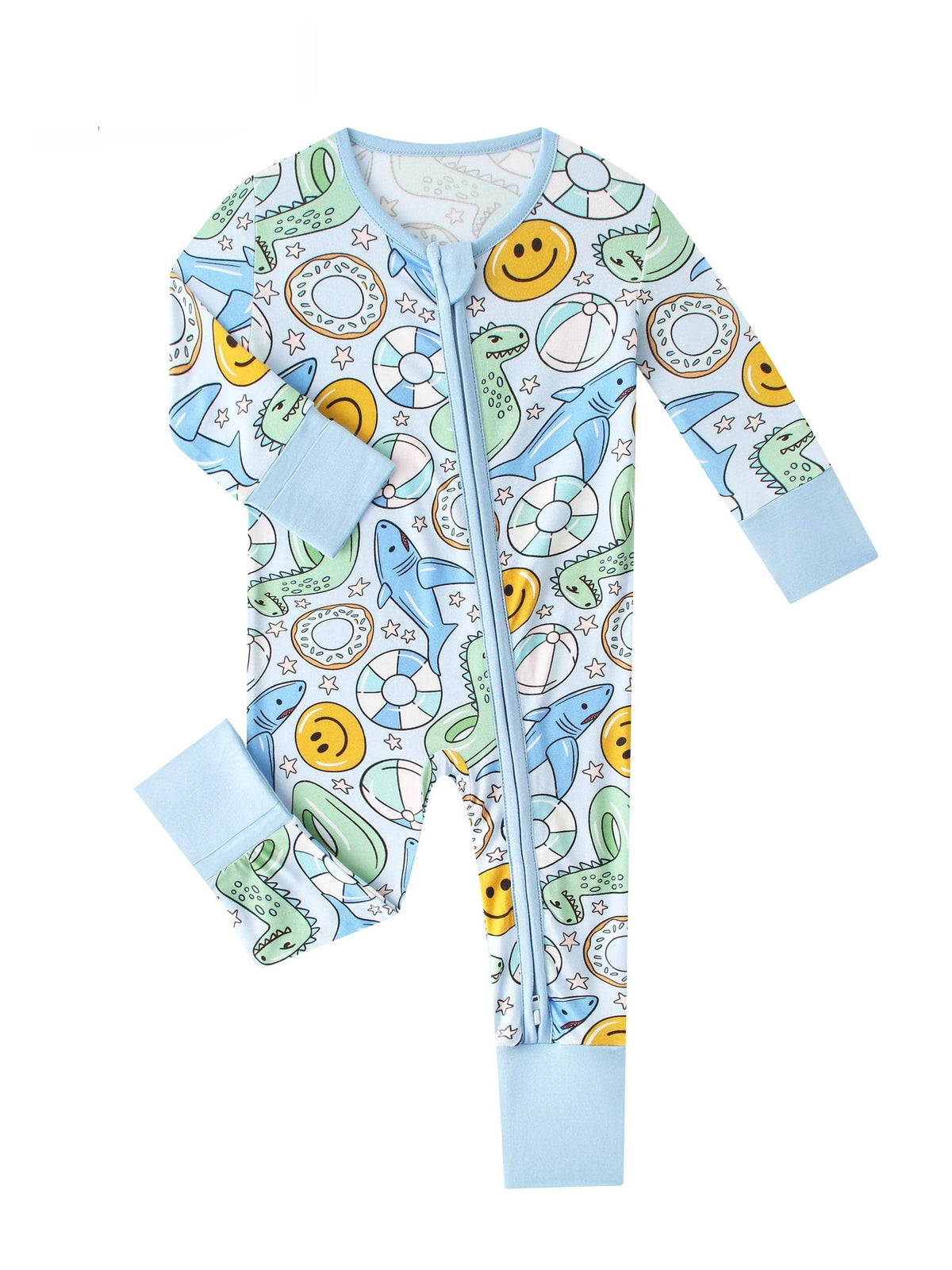 Posh TOT Pool Floats Bamboo Baby Convertible Zippy Romper: 12-18M